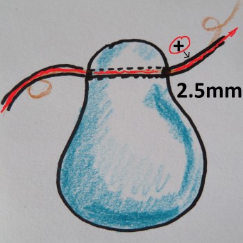 Vrtání kamenů z boku s kůží;  2.5 mm (ne kabošony)