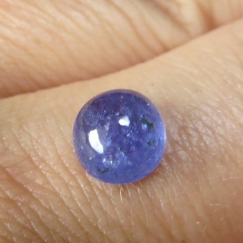 Tanzanit,  prům. 6,6 mm, kabošon 08| šperkové-kameny.cz