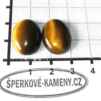 Tygří oko - pár,  kabošony15x20 č.2| šperkové-kameny.cz