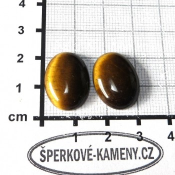 Tygří oko - pár,  kabošony15x20 č.3| šperkové-kameny.cz