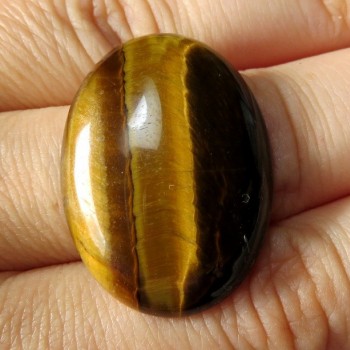 Tygří oko,  kabošon 30x22 mm č.08