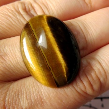 Tygří oko,  kabošon30x22 mm č.010